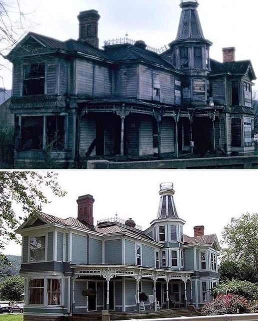 An abandoned Victorian home has been dramatically restored in Rarden, Ohio.