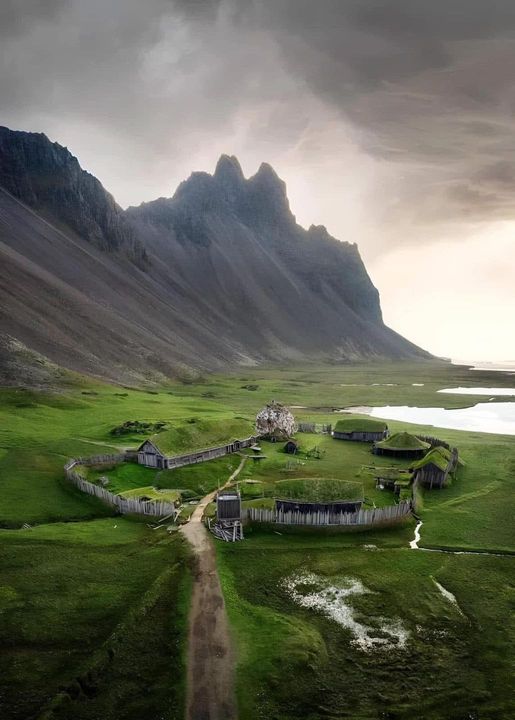 Abandoned Viking village on the east coast of Iceland