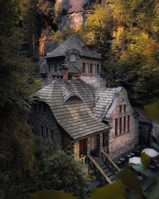 Stara Plynarna in Hřensko, Czechia, evokes a unique blend of history and natural beauty.